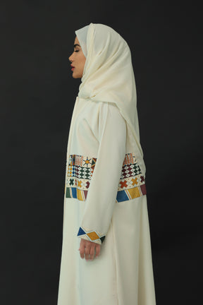 Colorful Printed Al-Qatt Al-Asiri Abaya