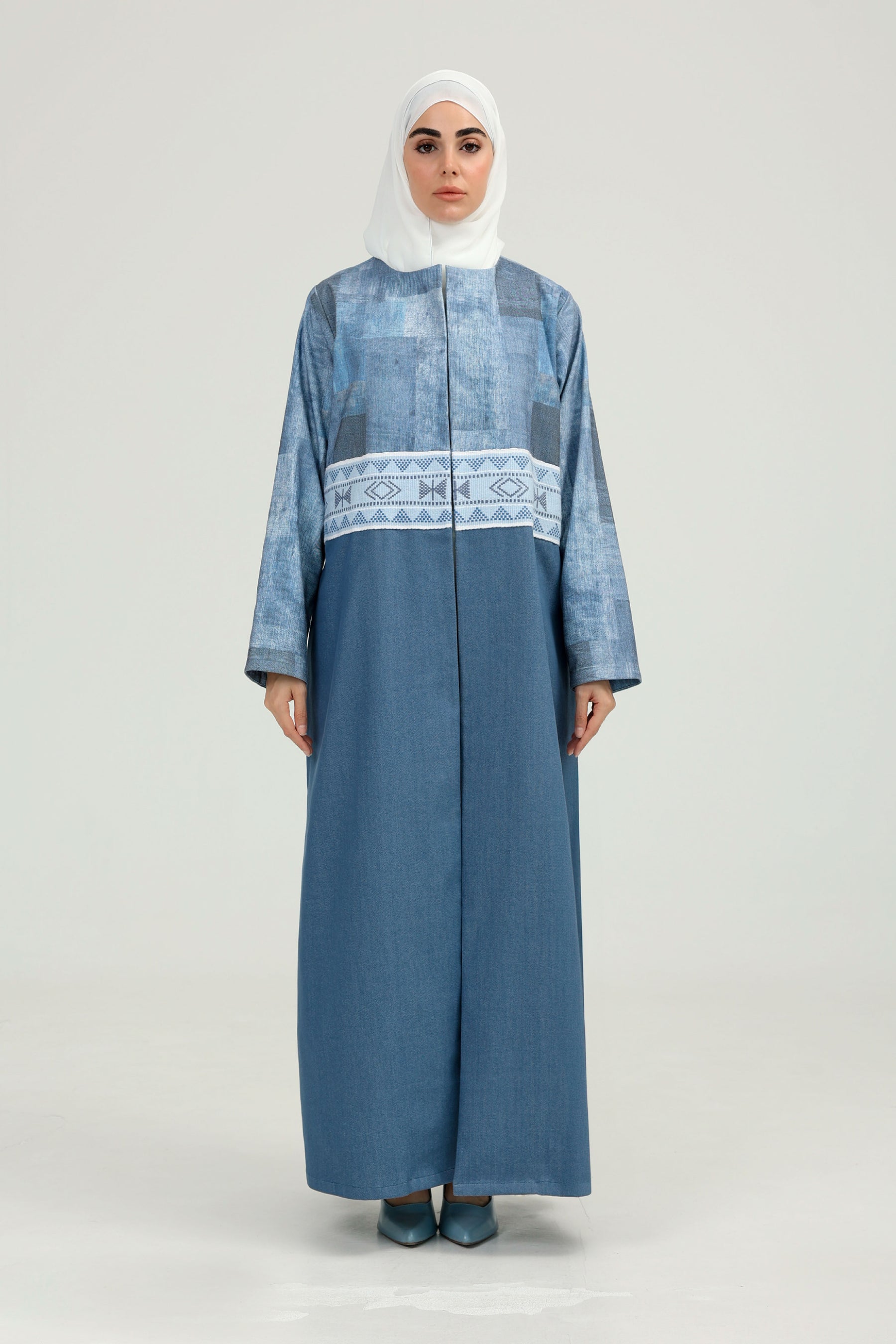 Light Denim Sadu Abaya