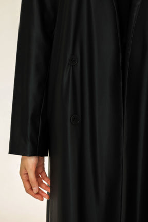 Midnight Leather Blazer Abaya