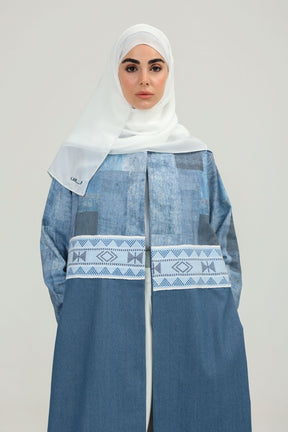 Light Denim Sadu Abaya