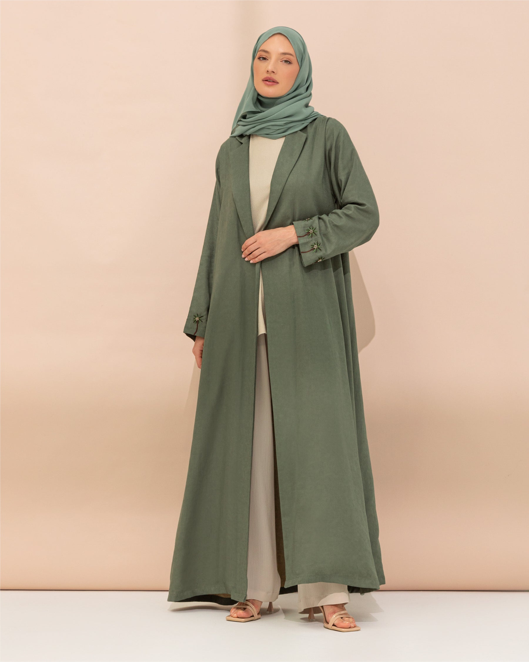 Green Abaya with Date Palm