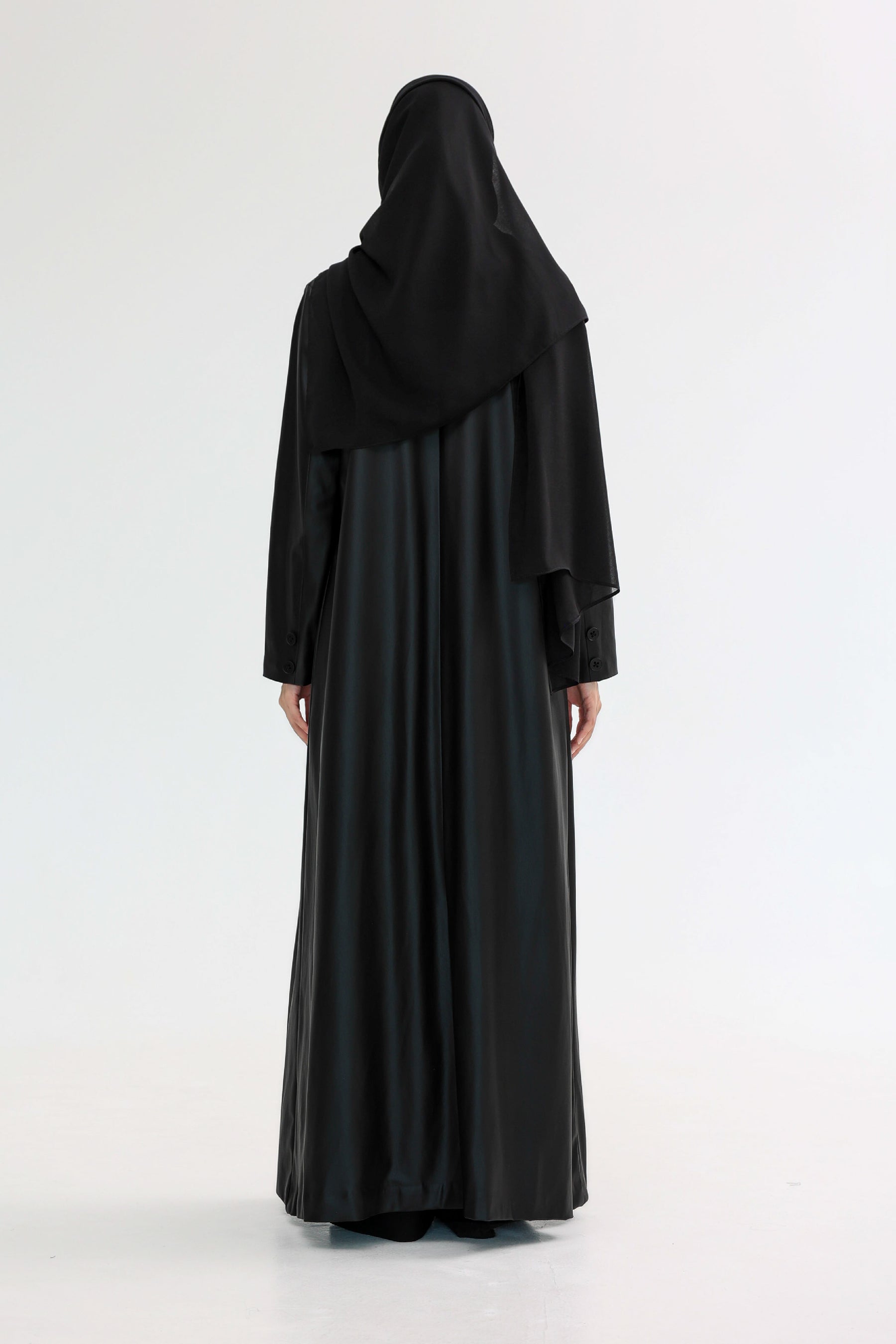 Midnight Leather Blazer Abaya