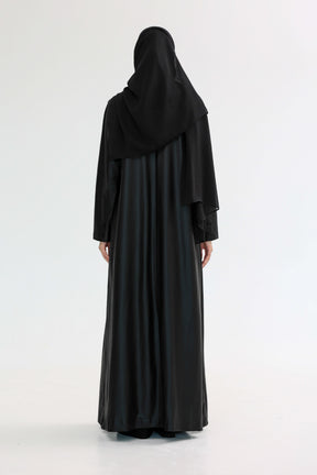 Midnight Leather Blazer Abaya