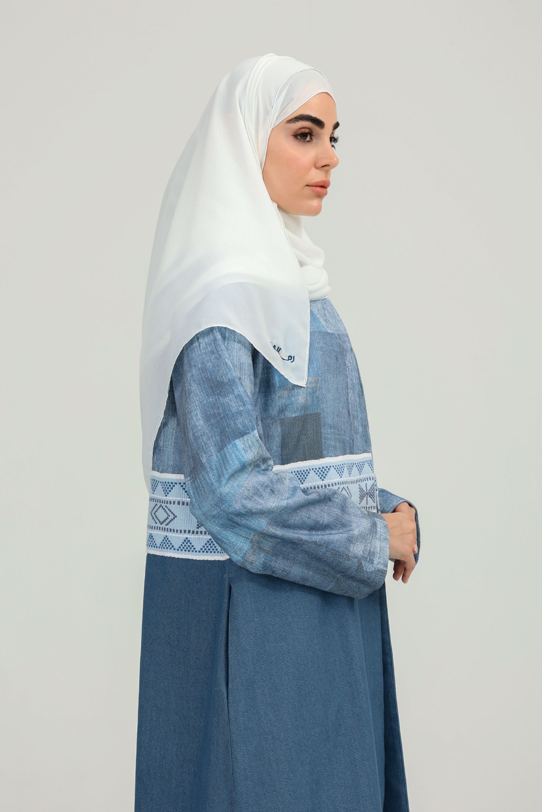 Light Denim Sadu Abaya