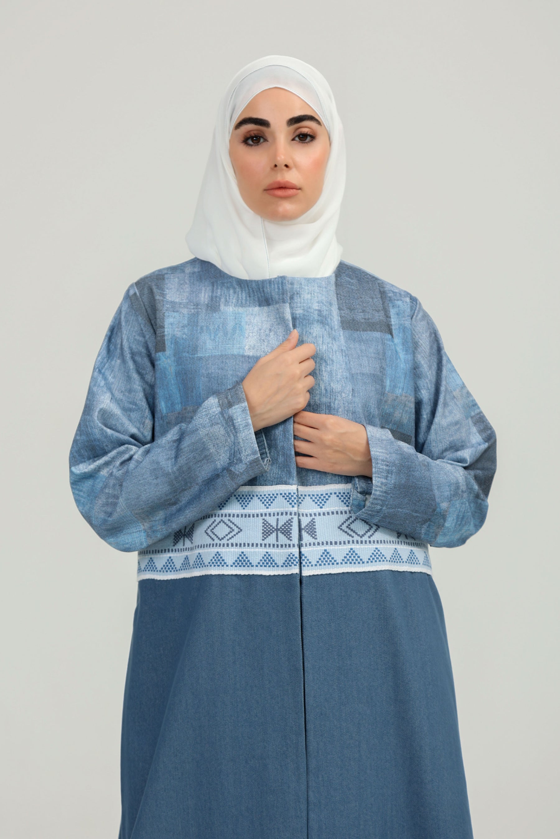 Light Denim Sadu Abaya