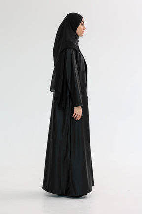 Midnight Leather Blazer Abaya