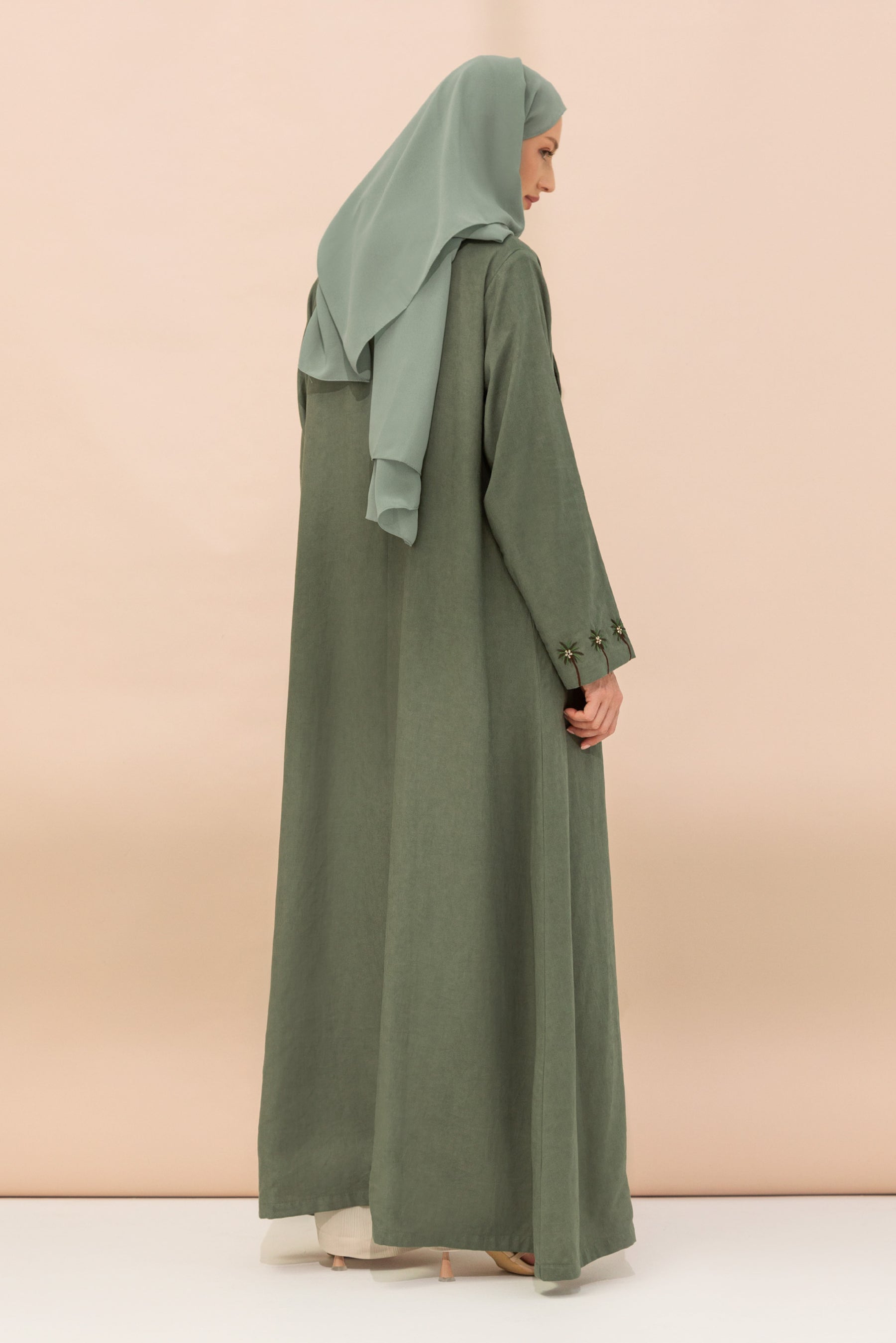 Green Abaya with Date Palm