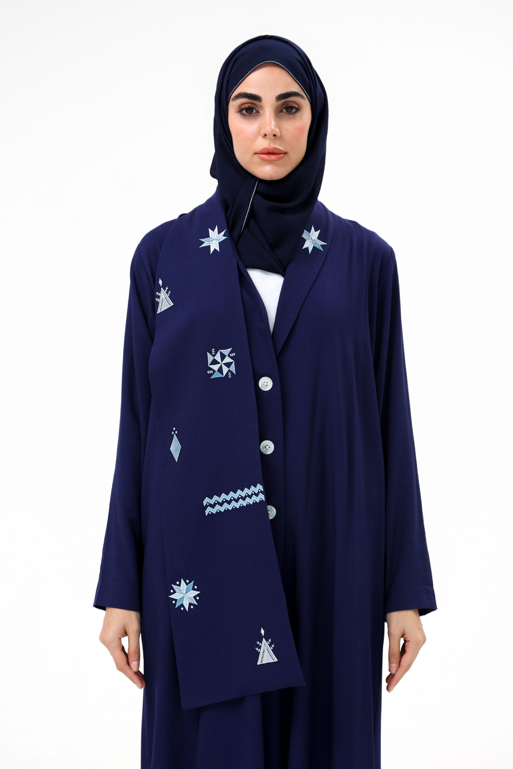 Shawl Abaya with Al-Qatt Al-Asiri