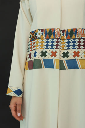 Colorful Printed Al-Qatt Al-Asiri Abaya