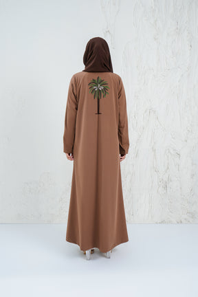 Overlap Abaya with Date Palm Embroidery