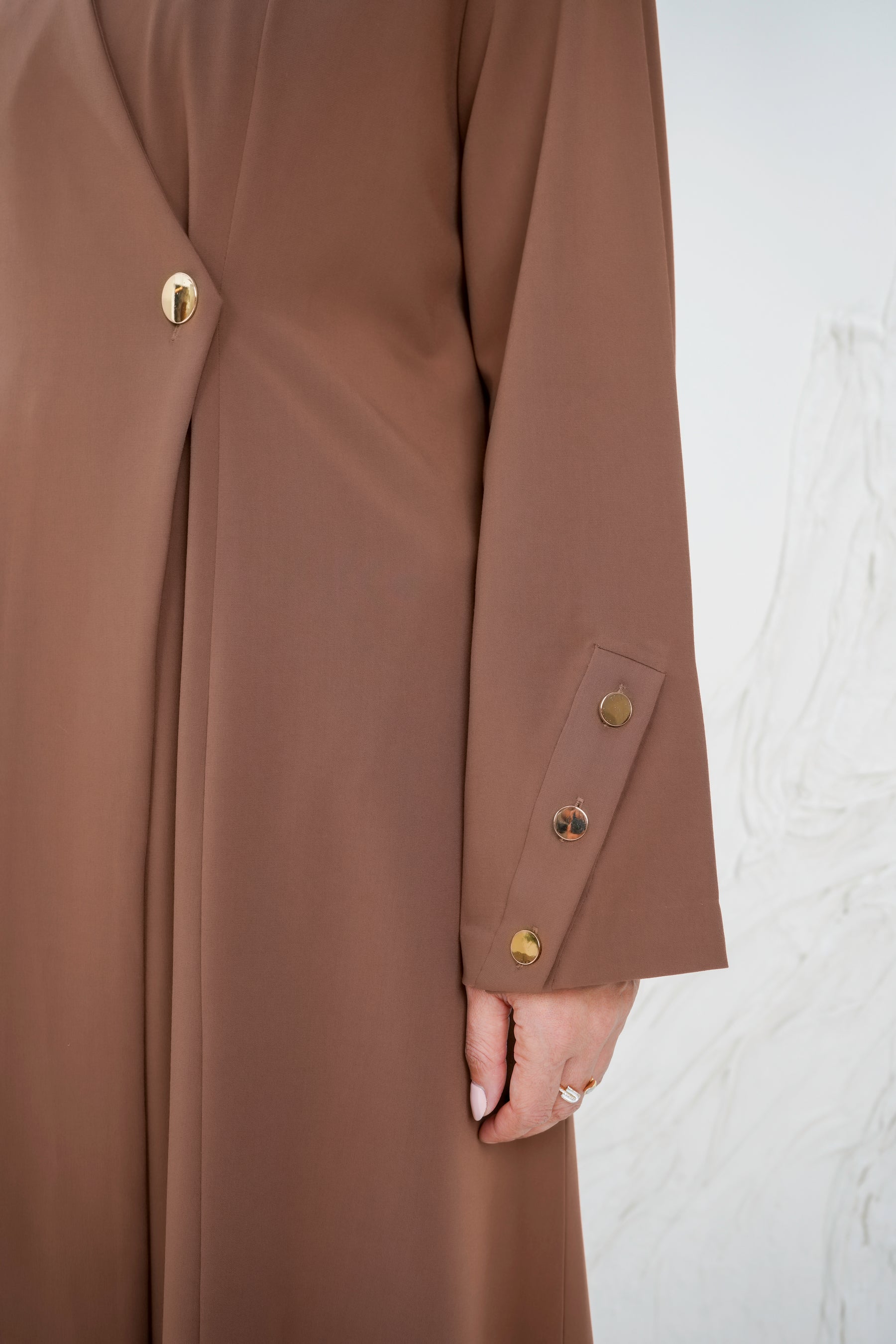 Overlap Abaya with Date Palm Embroidery